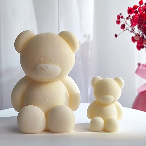 XMOX Little Sitting Bear Candle Mold,Cute Cub Silicone Molds for Wax Resin DIY Animal Candles Handmade Soap Mould, Hand Crafts for Home Wedding Party Decoration - Image 4