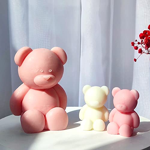 XMOX Little Sitting Bear Candle Mold,Cute Cub Silicone Molds for Wax Resin DIY Animal Candles Handmade Soap Mould, Hand Crafts for Home Wedding Party Decoration - Image 3