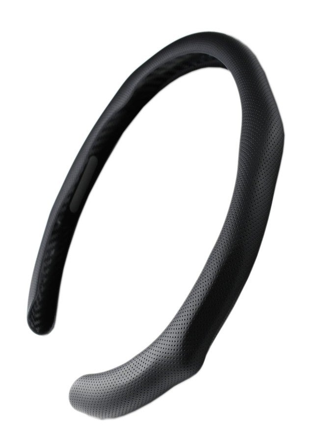 PartsTo Quick Install Sporty Black Perforated Nappa Leather Steering Wheel Cover for Any 14 ½ to 15 inches Car Pickup SUV - Image 2