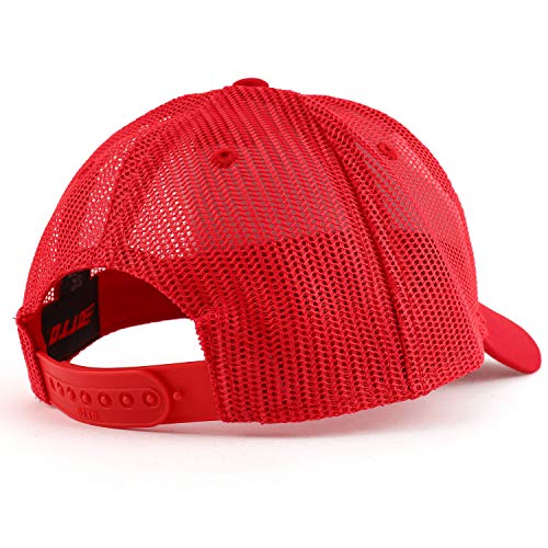 Armycrew Youth Size Kid's Cotton Twill 6 Panel Trucker Mesh Baseball Cap - Red - Image 3