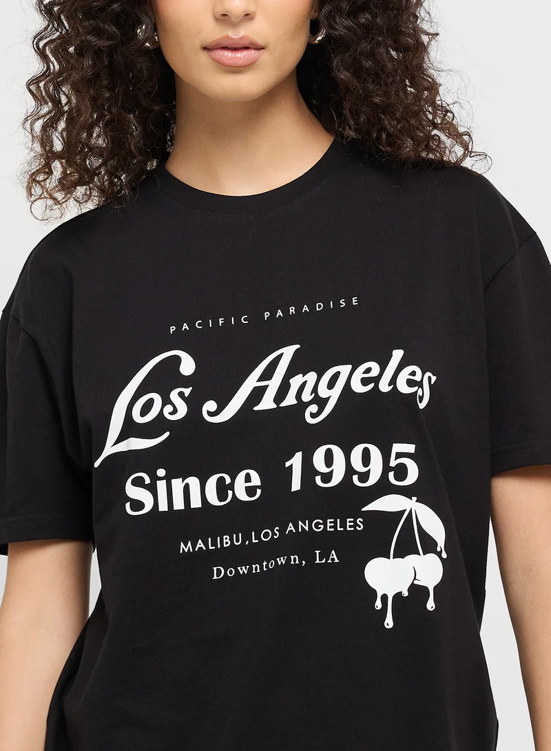 Ginger Crew Neck Varsity Graphic T-Shirt