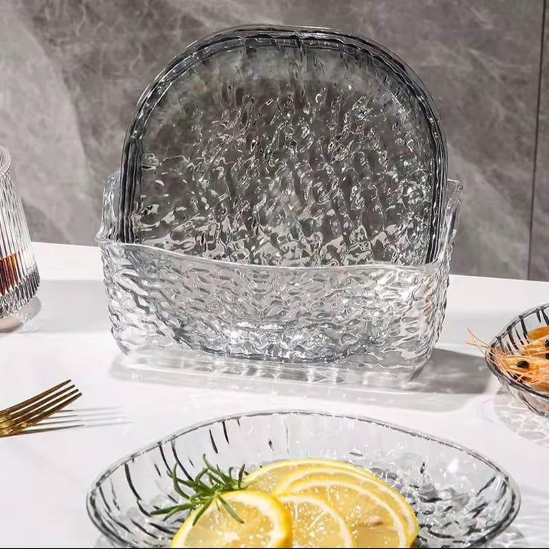 Generic Acrylic Dinnerware Set with Stand, Clear, Microwave and Dishwasher Safe, Multi-Purpose Serving Set, 6-in-1, .nin - Image 3