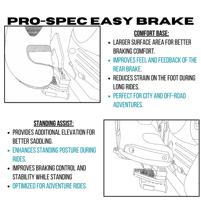 Pro-Spec Performance Parts Pro-Spec Easy Brake Motorcycle Brake Pedal Extender (EB 530) Compatible with -DOMINAR 250/400 - Image 4