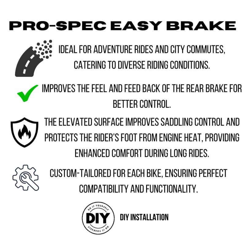 Pro-Spec Performance Parts Pro-Spec Easy Brake Motorcycle Brake Pedal Extender (EB 530) Compatible with -DOMINAR 250/400 - Image 5