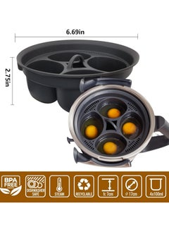 Oasisgalore Nonstick Microwave Egg Poacher - 4-in-1 Cooker for Air Fryer & Oven (4 Cups)  - Image 2