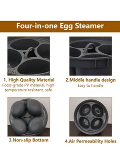 Oasisgalore Nonstick Microwave Egg Poacher - 4-in-1 Cooker for Air Fryer & Oven (4 Cups)  - Image 3
