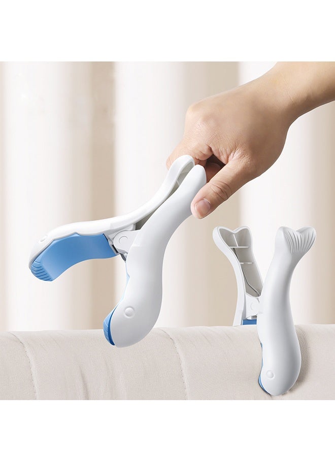 HOMESTAR 4 PCS Whale-Shaped Beach Towel Clips Heavy Duty, Towel Clip for Beach Sun Loungers Pool Chairs Cruise, Large Clothes Pins Windproof Laundry Hanging Pegs Outdoor - Image 2