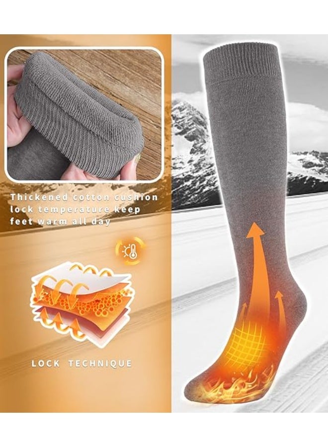 Warm Knee High Socks for Women,Cotton Thermal Socks for Hiking Skiing Winter Gifts - Image 5