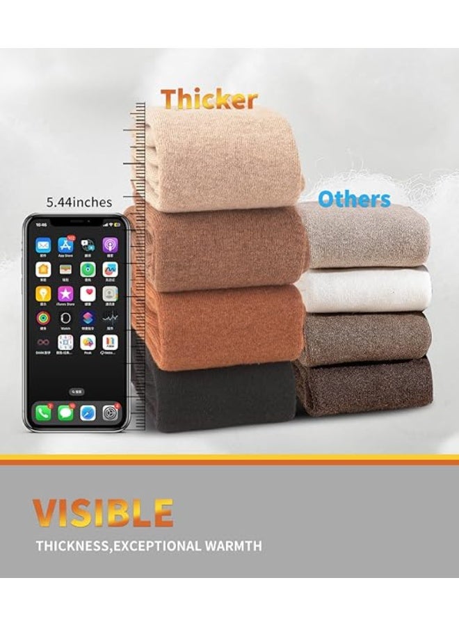 Warm Knee High Socks for Women,Cotton Thermal Socks for Hiking Skiing Winter Gifts - Image 3