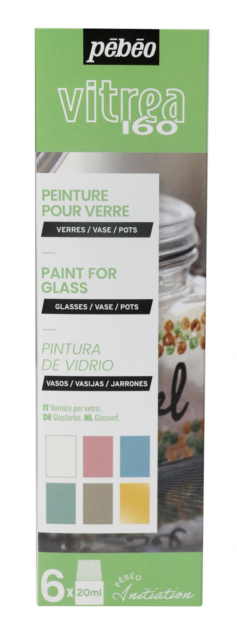 Pebeo Vitrea 160 Initiation Set Pastel Colors 6 x 20 ml - Image 2