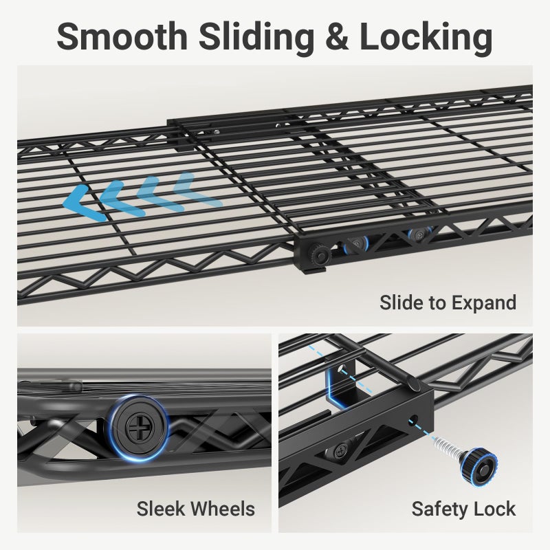 VIPEK X1 Expandable Clothes Rack Heavy Duty Adjustable from 2' to 3'5" with Adjustable Shelves and Hanger Rods, Reach-in & Walk-in Closets Metal Garment Racks Portable Closet, Black - Image 3