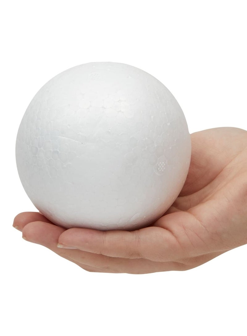 CRAFT MAGIC 4-Inch White Foam Balls for Crafts - Pack of 12 Polystyrene Spheres for DIY Projects, Ornaments, School Models, and Art Activities - Image 2