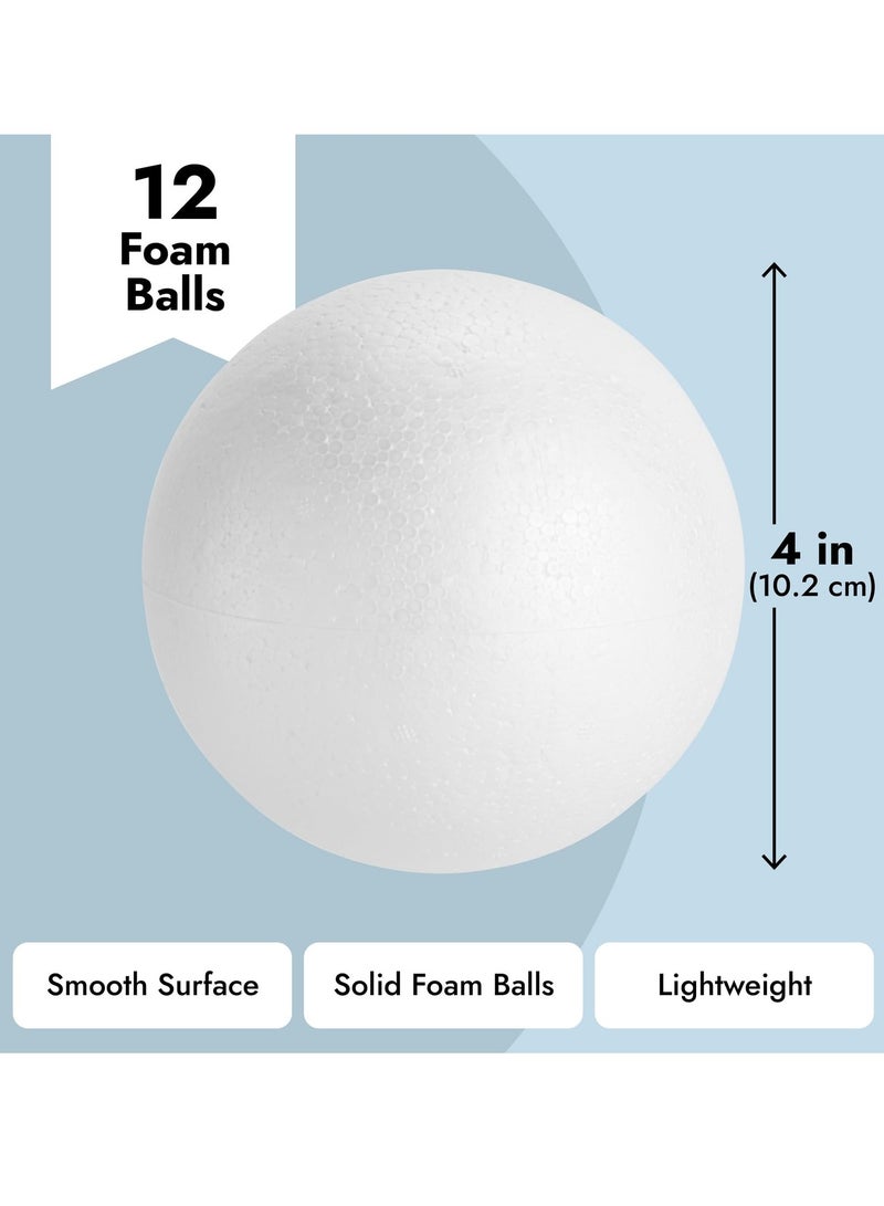 CRAFT MAGIC 4-Inch White Foam Balls for Crafts - Pack of 12 Polystyrene Spheres for DIY Projects, Ornaments, School Models, and Art Activities - Image 3