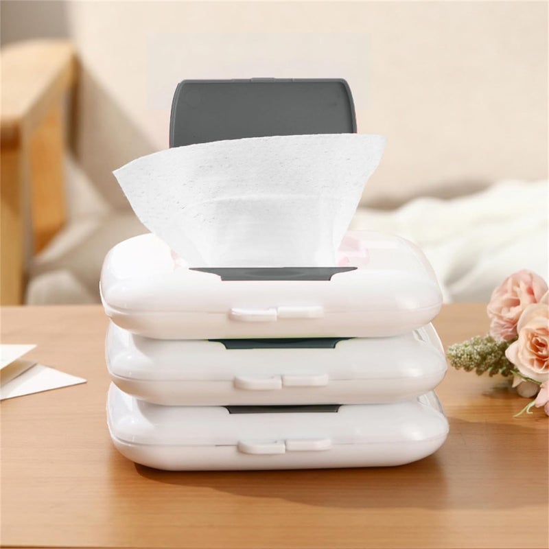 GANPUB 1Pc Travel Wipe Holder Reusable Wet Wipe Container Box Strollers Hanging Dispensers Refillable Wipe Case Safe Wet Storage Wipe Holders Wipes and HoldersGray - Image 2