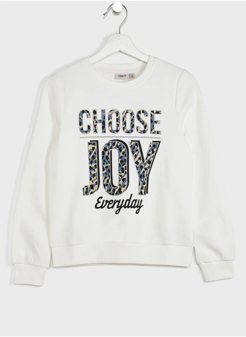 only_kids Kids Slogan Print Sweatshirt