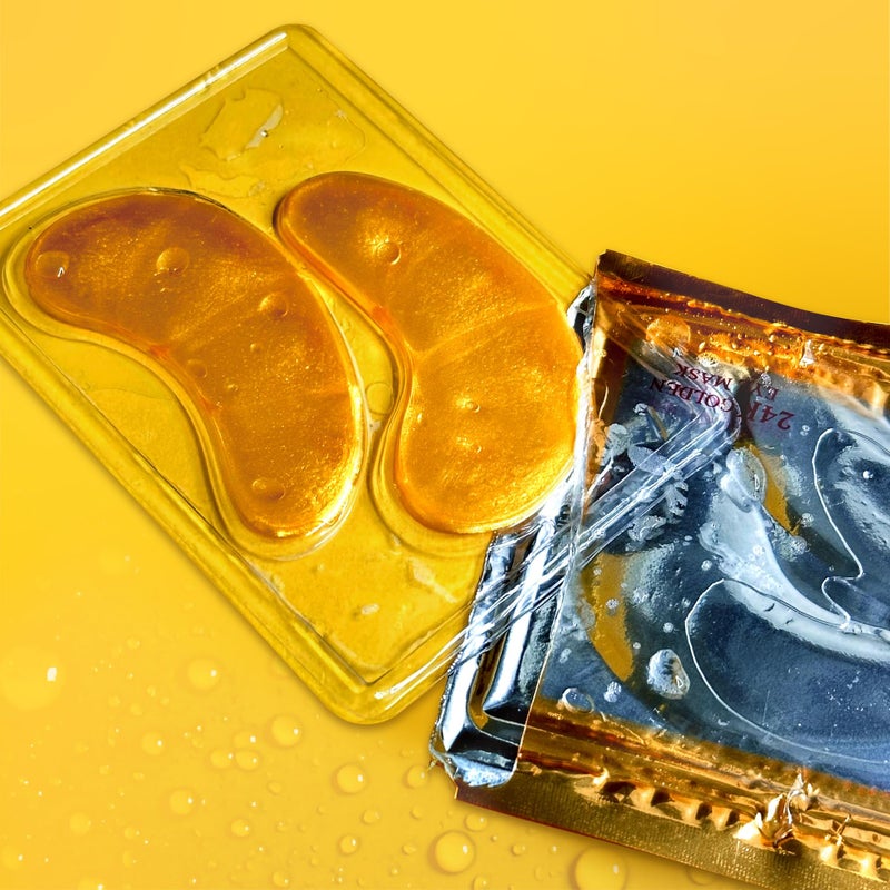 KINPUR ORGANIC COSMETICS 24K Gold Eye Patches for Puffy Eyes and Dark Circles, Luxury Anti-aging Skincare - Collagen Anti Wrinkles Patches w/Vitamin C & Niacinamide to Hydrate, Depuff, Smooth Fine Lines â€“ 25 pairs - Image 2