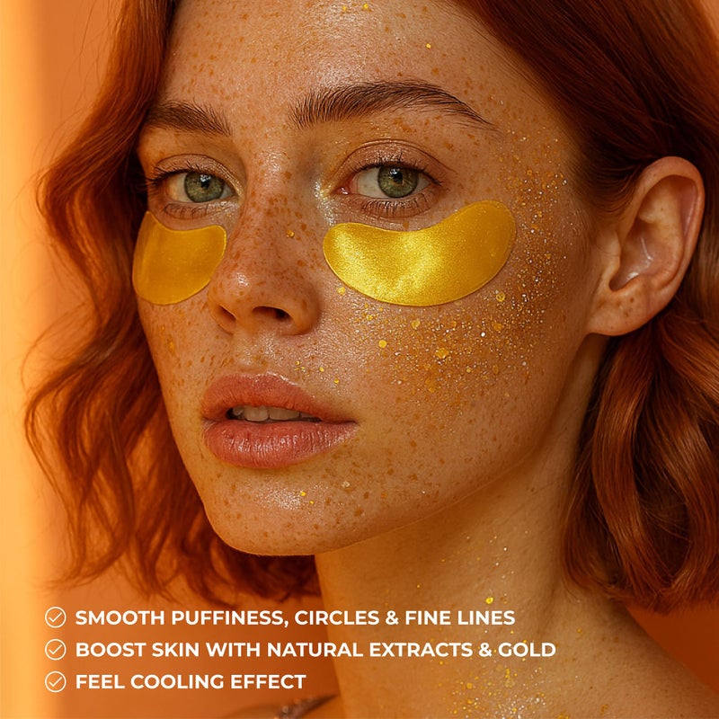 KINPUR ORGANIC COSMETICS 24K Gold Eye Patches for Puffy Eyes and Dark Circles, Luxury Anti-aging Skincare - Collagen Anti Wrinkles Patches w/Vitamin C & Niacinamide to Hydrate, Depuff, Smooth Fine Lines â€“ 25 pairs - Image 3