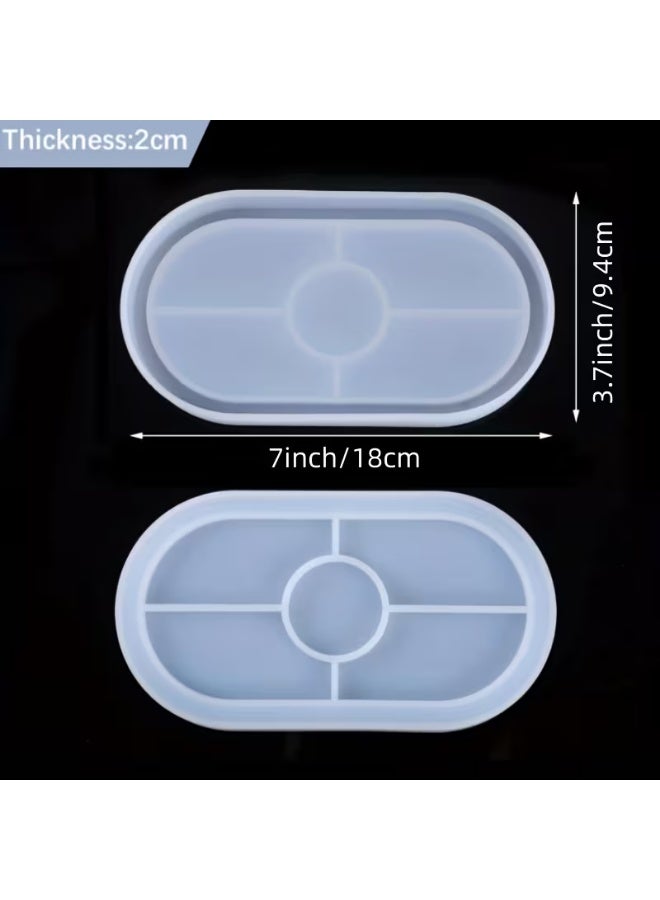 Ready For Chai 1pcs DIY Oval Tray Resin Mold Creative Jewelry Making Mold Plate Dish Tray Mold Office Home Resin Epoxy Silicone Mold DIY Craft Tool Supplies - Image 1