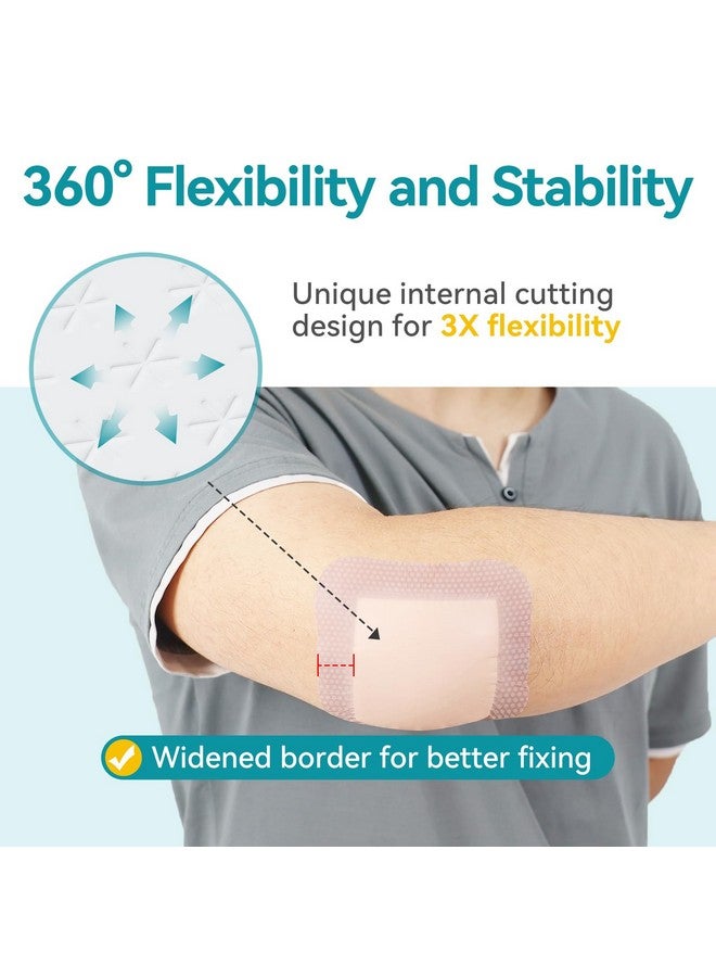 Dimora Dimora Ultra Soft Silicone Foam Dressing 4"x4" (10 Pack)- Super Absorbent Wound Dressing with Widened Border, Adhesive Foam Bandages for Bed Sores, Ulcer, Surgical Wound, FSA/HSA Eligible - Image 3