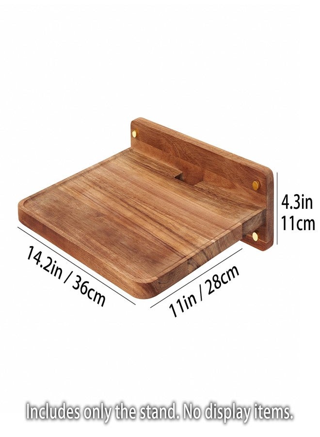SARUFO Acacia Wood Projector Shelf for Wall Mount, 14.2" x 11" Floating Shelf & Rack Holder for Router, Modem, Cable Box, Compatible with Gaming Consoles Copyright Patent - Image 2