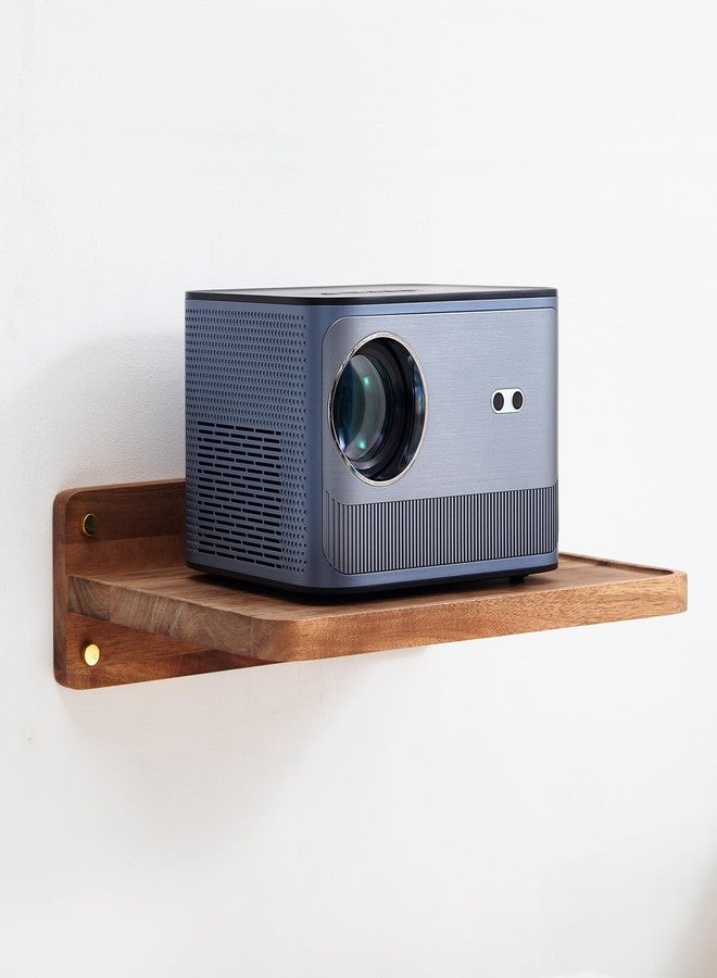 SARUFO Acacia Wood Projector Shelf for Wall Mount, 14.2" x 11" Floating Shelf & Rack Holder for Router, Modem, Cable Box, Compatible with Gaming Consoles Copyright Patent - Image 1