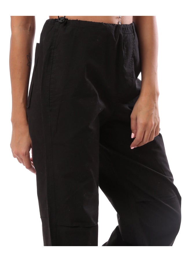 MERCH - Wide Trousers With Elastic At The Waist-Black - Image 1
