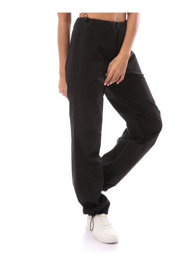 MERCH - Wide Trousers With Elastic At The Waist-Black - Image 1