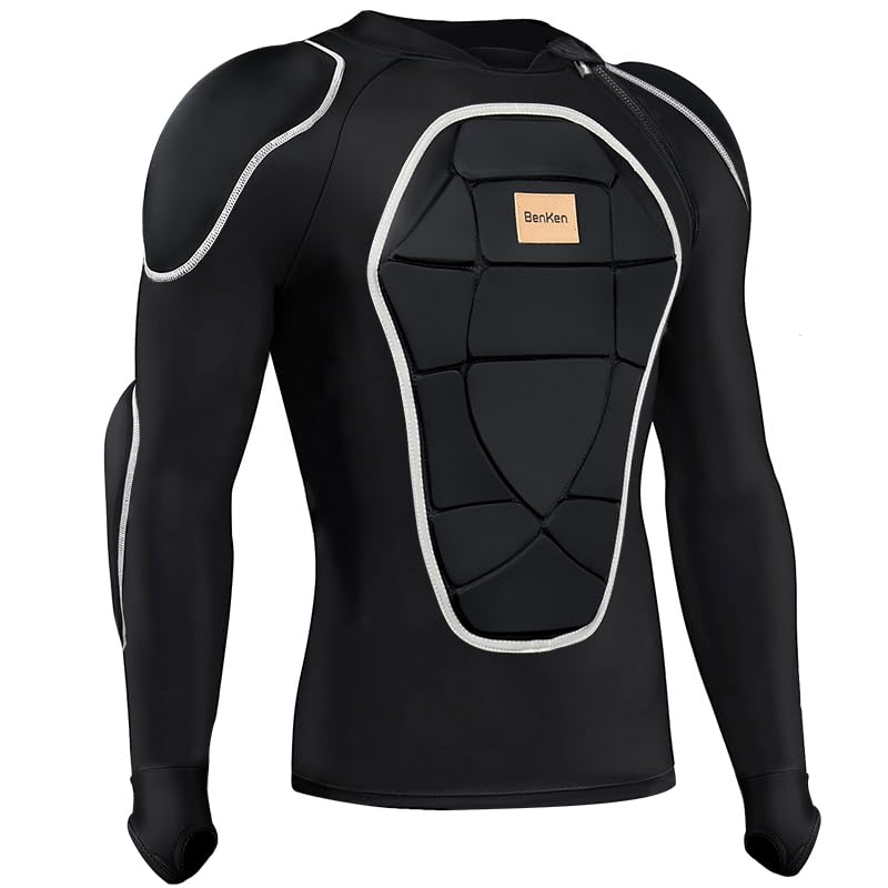 BenKen Men's Women's Professional Anti-Collision Sports Shirts, Motorcycle Jacket with Armor Full Body Armor for Skateboarding Skating Snowboarding Cycling (M) - Image 1