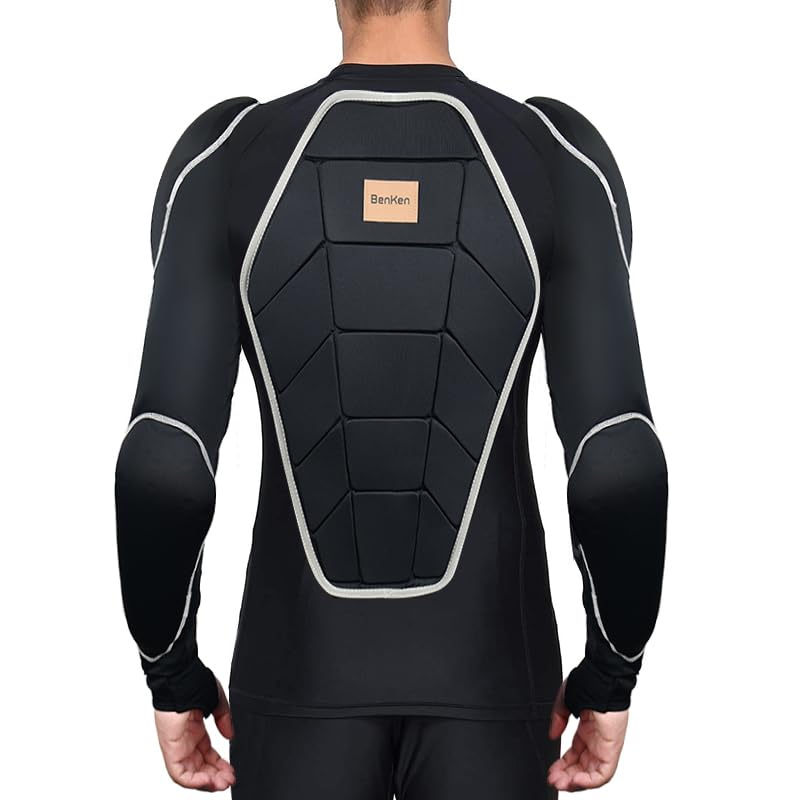 BenKen Men's Women's Professional Anti-Collision Sports Shirts, Motorcycle Jacket with Armor Full Body Armor for Skateboarding Skating Snowboarding Cycling (M) - Image 4