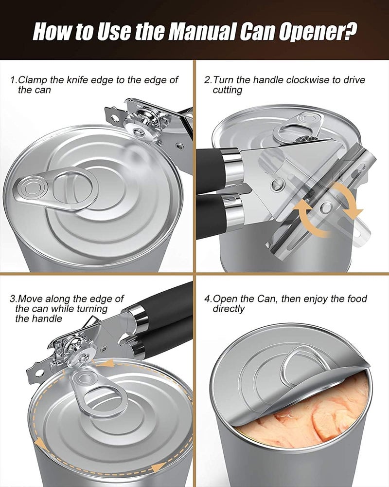 Samip Tin Cutter Heavy Duty Stainless Steel Multipurpose Opener for Bottles Cans and Tins 3in1 Manual Can OpenerTin OpenerBottle Opener with Smooth Edge Rotating Knob and AntiSlip Hand Grip - Image 5
