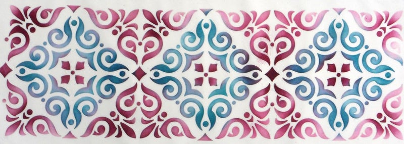 Designer Stencils C544 Mexican Tile Cake Stencil Tier 4 Beigesemitransparent - Image 5