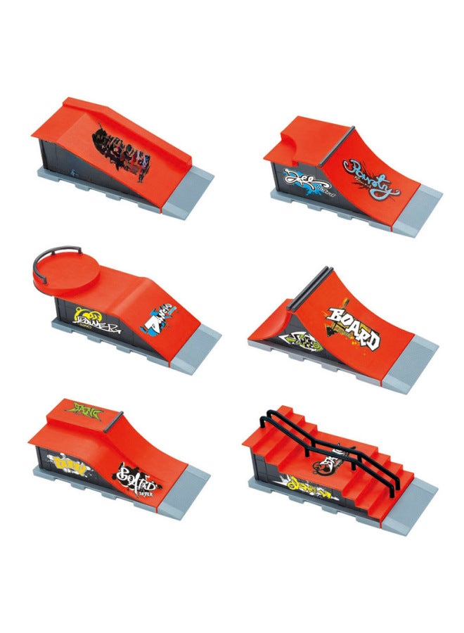 Children's Creative Finger Skateboard Ramp Model Toy Set Scenery Props Interactive Plaything Building Blocks Set 1810-6-Color:A (color Box Package To Be Assembled) - Image 3