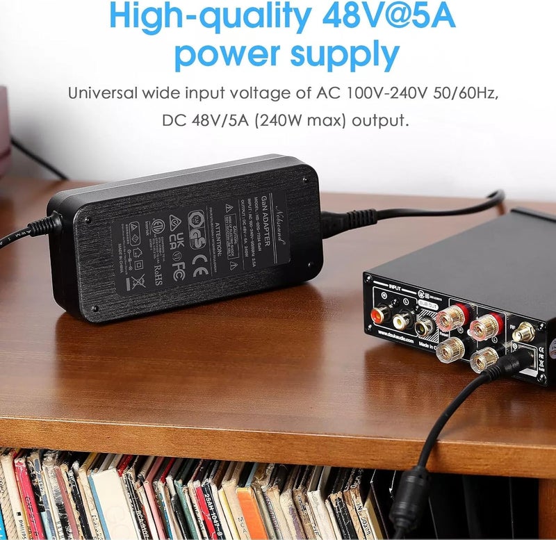 Nobsound 48V5A GaN DC Power Adapter Transformer for Home Amplifier 240W (48V/5A) - Image 2