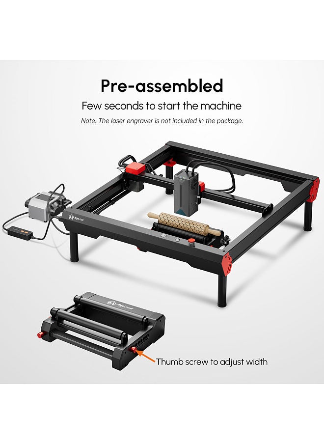 AlgoLaser RR2 Laser Rotary Roller Laser Engraver Y-axis Rotary Roller 360° Rotating for 1-150mm Different Engraving Diameter 7 Gears Adjustments for Laser Engraving Cylindrical Objects Cans  - Image 3