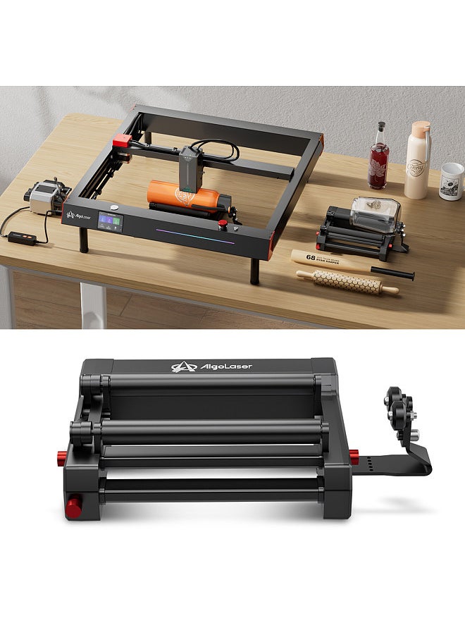 AlgoLaser RR2 Laser Rotary Roller Laser Engraver Y-axis Rotary Roller 360° Rotating for 1-150mm Different Engraving Diameter 7 Gears Adjustments for Laser Engraving Cylindrical Objects Cans  - Image 2