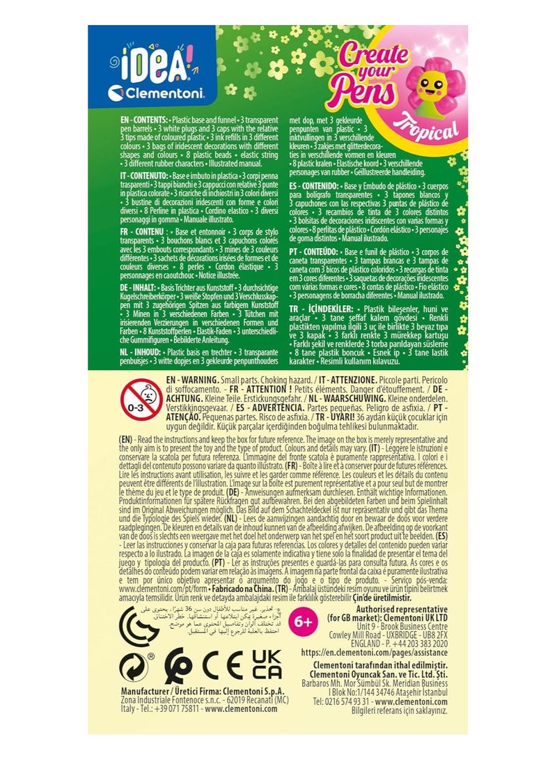 Clementoni Idea Tropical Pens | Do it Yourself | DIY Craft Kit | Educational & Learning | Creative Gift for Kids and Adults - Image 5