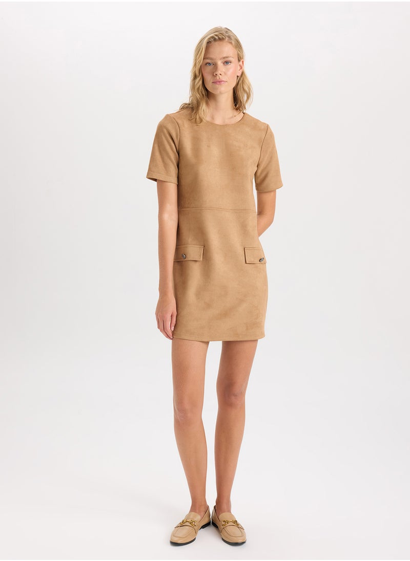 DeFacto Pocket Suede Dress  - Image 3