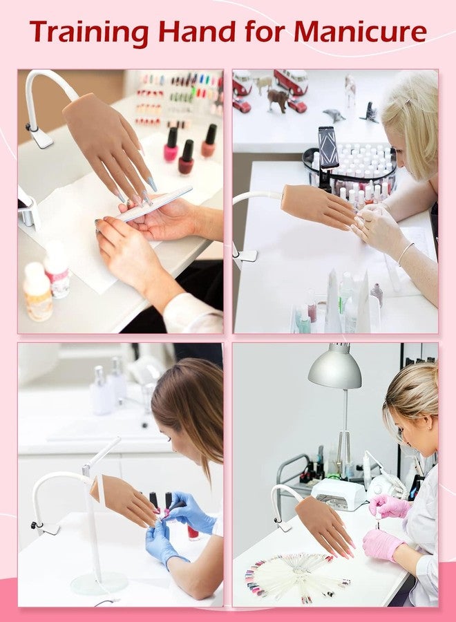 LIONVISON Practice Hand for Acrylic Nails, Silicone Nail Hand Practice, Flexible Fingers Fake Training Hand False Mannequin Hands for Nail Practice, Hand Model Kit for Nail Supplies Manicure Beginners - Image 5
