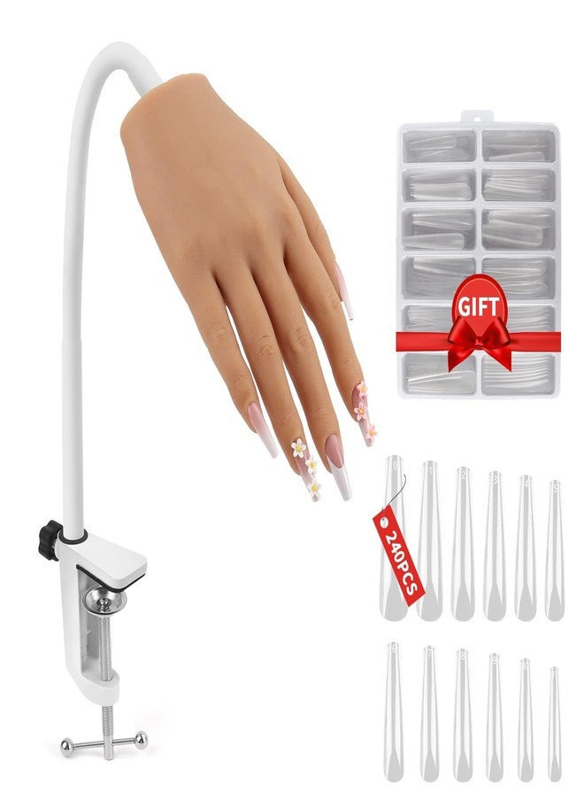 LIONVISON Practice Hand for Acrylic Nails, Silicone Nail Hand Practice, Flexible Fingers Fake Training Hand False Mannequin Hands for Nail Practice, Hand Model Kit for Nail Supplies Manicure Beginners - Image 1