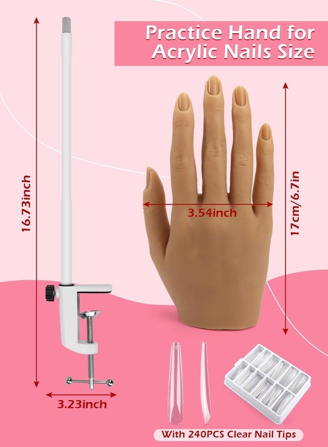 LIONVISON Practice Hand for Acrylic Nails, Silicone Nail Hand Practice, Flexible Fingers Fake Training Hand False Mannequin Hands for Nail Practice, Hand Model Kit for Nail Supplies Manicure Beginners - Image 2