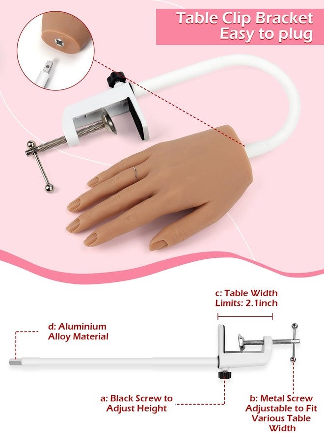 LIONVISON Practice Hand for Acrylic Nails, Silicone Nail Hand Practice, Flexible Fingers Fake Training Hand False Mannequin Hands for Nail Practice, Hand Model Kit for Nail Supplies Manicure Beginners - Image 4