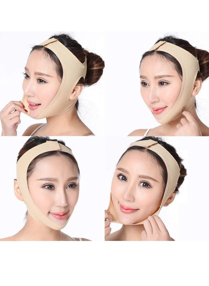 althiqahkey - Face Lifting Slimming Belt, Facial Cheek V Shape Thin Mask Strap Face Line Smooth Breathable Compression Double Chin Reduce Bandage Size L - Image 1