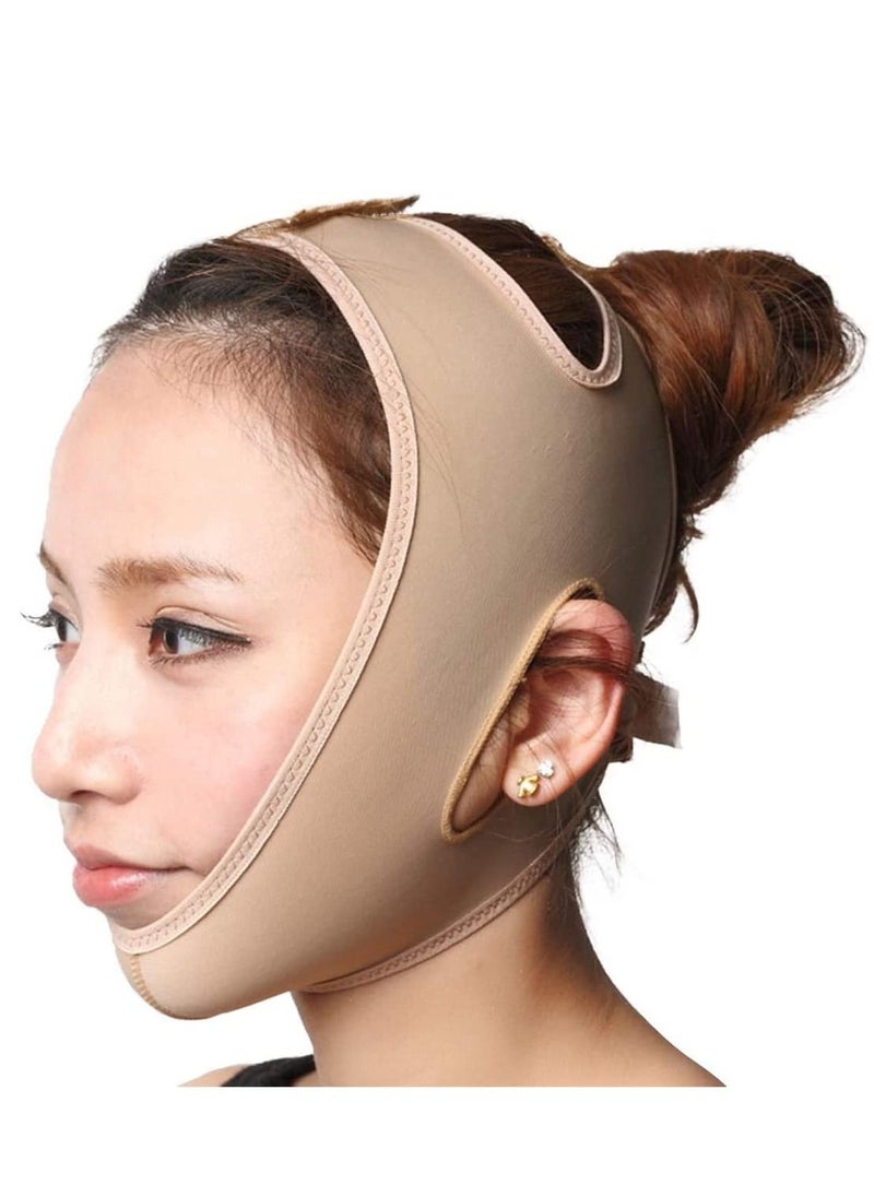 althiqahkey - Face Lifting Slimming Belt, Facial Cheek V Shape Thin Mask Strap Face Line Smooth Breathable Compression Double Chin Reduce Bandage Size L - Image 1