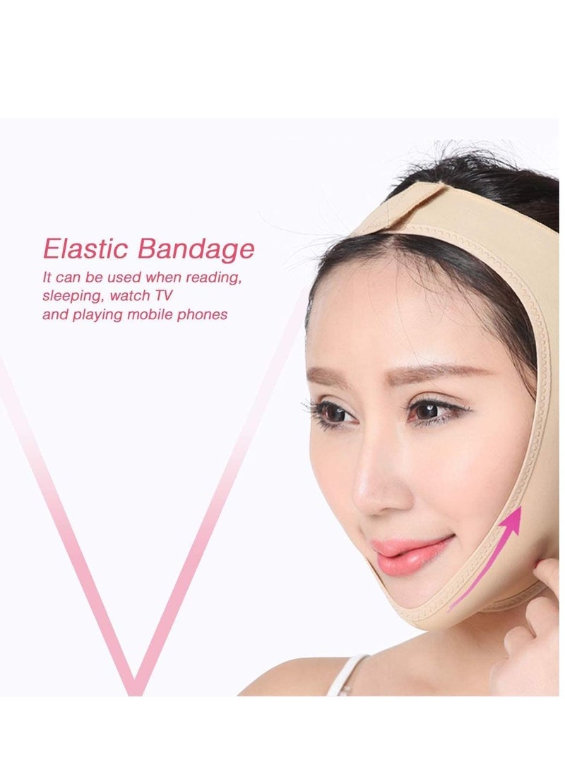 althiqahkey - Face Lifting Slimming Belt, Facial Cheek V Shape Thin Mask Strap Face Line Smooth Breathable Compression Double Chin Reduce Bandage Size L - Image 1
