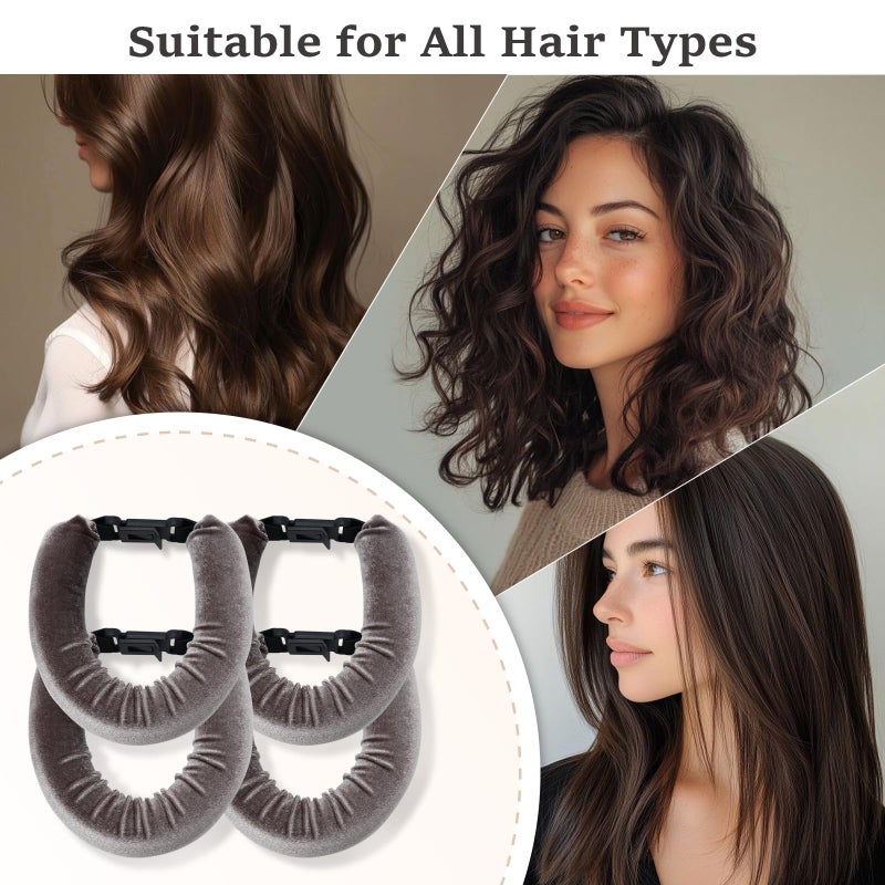ZHENSILK Heatless Hair Curler Set â€“ 4PCS Velvet Overnight Blowout Rods for Heatless Curls, Jumbo Flexible Curling Rods to Sleep In, No Heat Curling Tools for Natural Waves and Curls Brown - Image 5