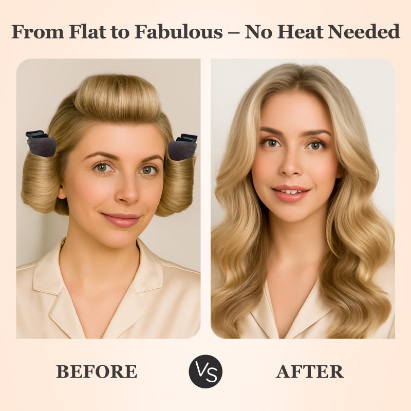 ZHENSILK Heatless Hair Curler Set â€“ 4PCS Velvet Overnight Blowout Rods for Heatless Curls, Jumbo Flexible Curling Rods to Sleep In, No Heat Curling Tools for Natural Waves and Curls Brown - Image 3