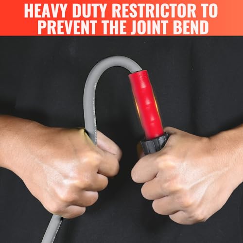 YAMATIC Super Flexible Pressure Washer Hose 50FT X 1/4", Kink Resistant 3200 PSI Heavy Duty Power Washer Extension Replacement Hose With M22-14mm x 3/8" Quick Connect Kit For Gas & Electric, Grey - Image 5