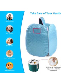 Arabest Portable Steam Sauna,Private Room Sauna Tent Personal Folding Home Spa with Timer Remote Control 2L Steam Pot Carrying Bag for Detox Relaxation (Blue)  - Image 2