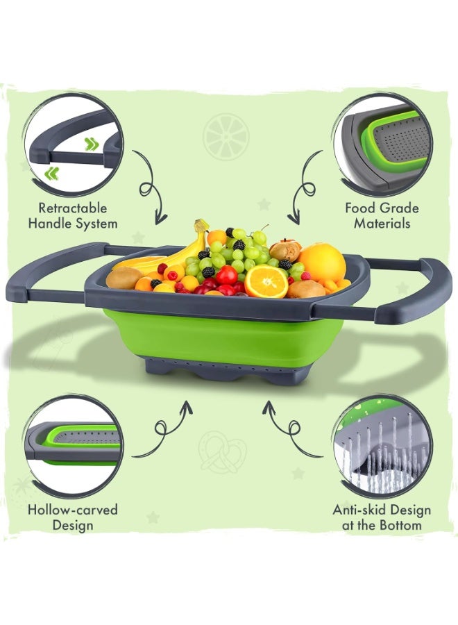 Bukela 2 PCS Silicone Collapsible Colander, Sink Colander, Collapsible Camping Versatile Collapsible Strainer Sink, Strainer basket over Sink Strainer - Image 4