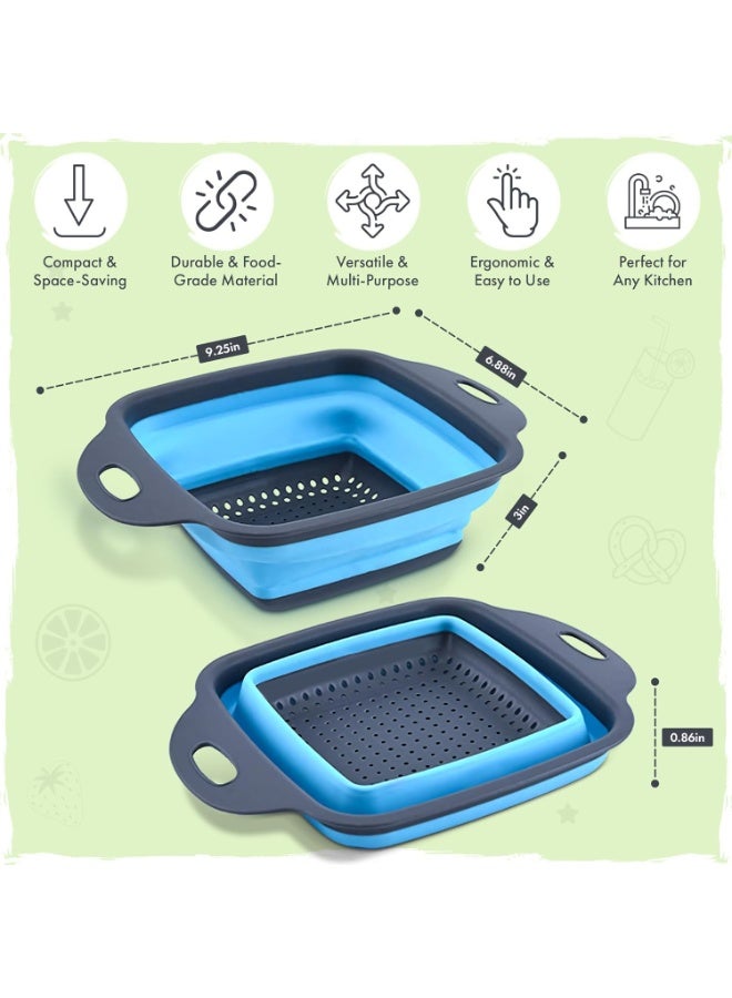 Bukela 2 PCS Silicone Collapsible Colander, Sink Colander, Collapsible Camping Versatile Collapsible Strainer Sink, Strainer basket over Sink Strainer - Image 2